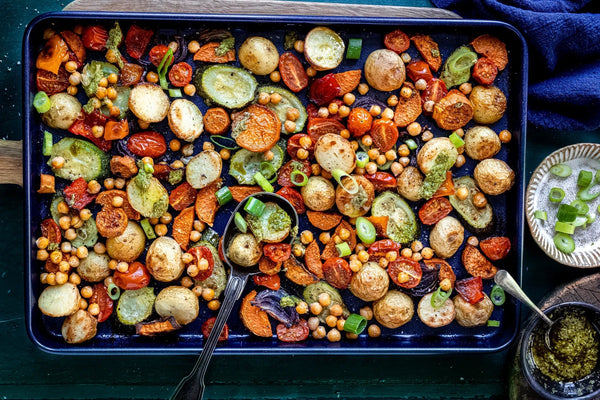 Vegetarian Chickpea & Vegetable Tray Bake