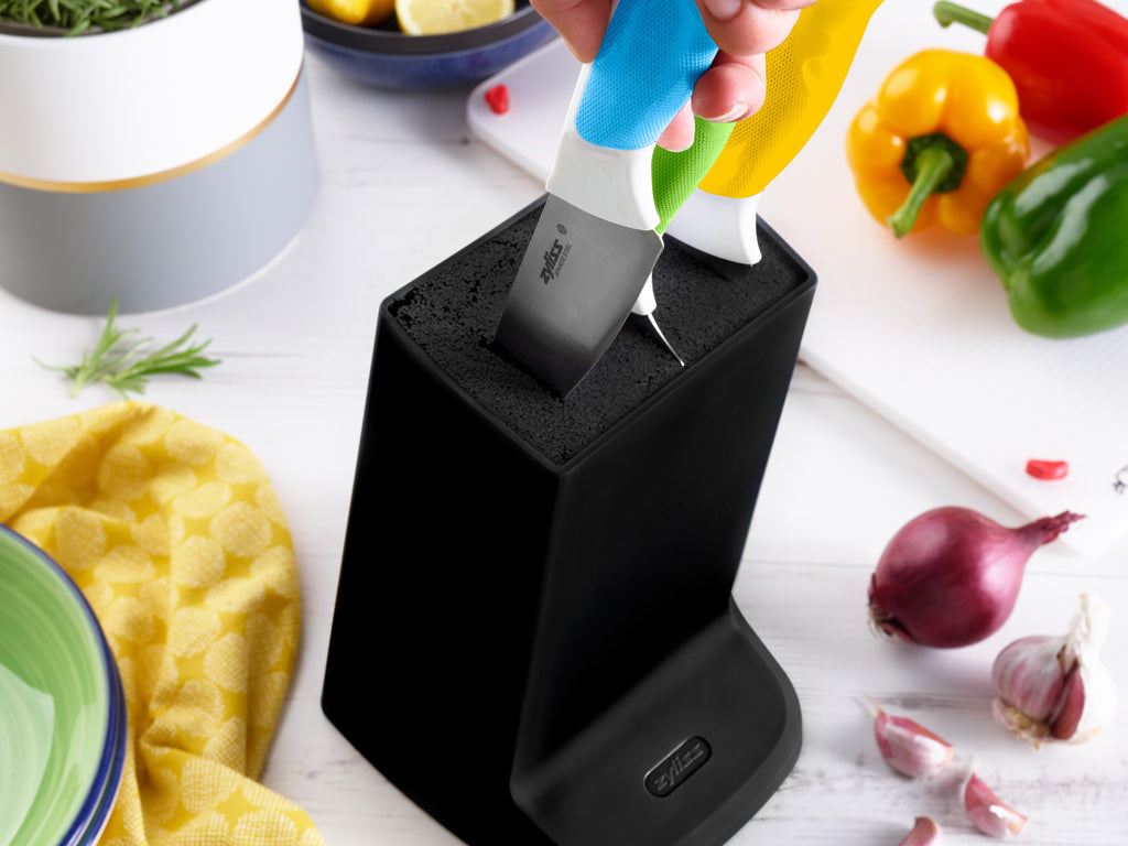zyliss comfort knives in a knife block