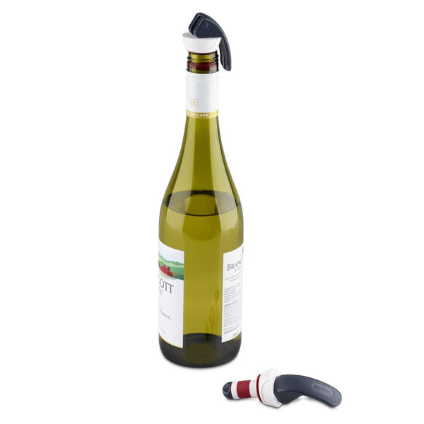 Zyliss Easy Seal Bottle Stoppers Red and Gray (Set of 2)