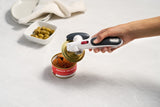 Zyliss Lock N' Lift Can Opener with Lid Lifter Magnet, White