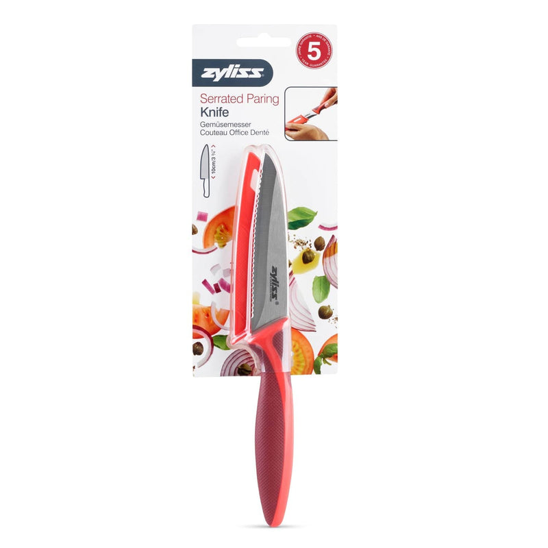 Zyliss Serrated Paring Knife With Sheath Cover 4 inch