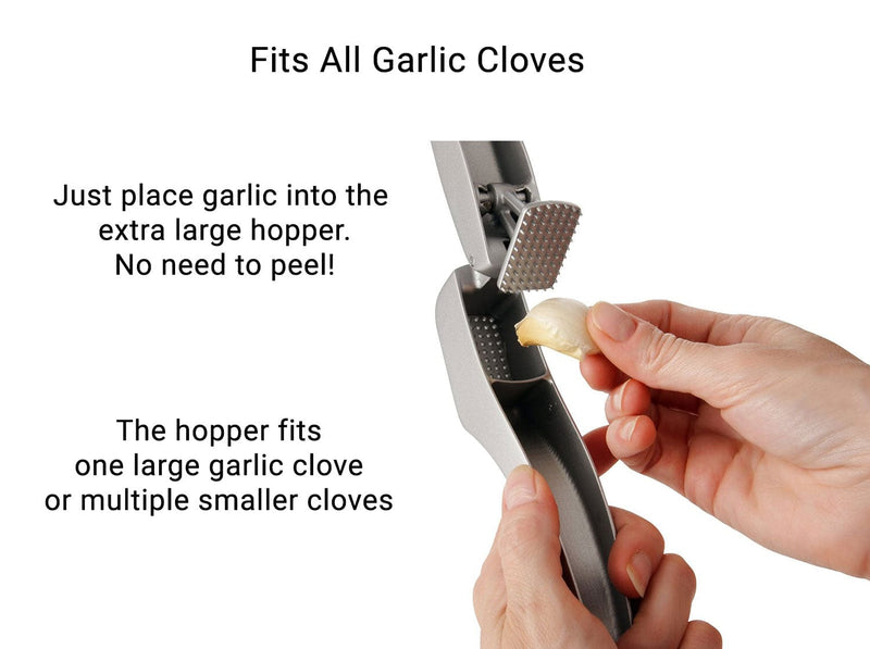 Zyliss Susi 3 Garlic Press - With Built in Cleaner - Crusher, Mincer and Peeler, Cast Aluminum